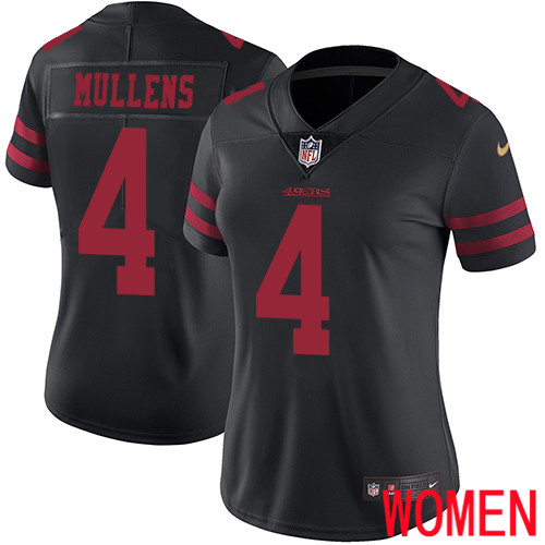 San Francisco 49ers Limited Black Women Nick Mullens Alternate NFL Jersey #4 Vapor Untouchable